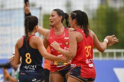 爱游戏中国-（成都世运会）沙滩手球——女子半决赛：阿根廷队战胜西班牙队